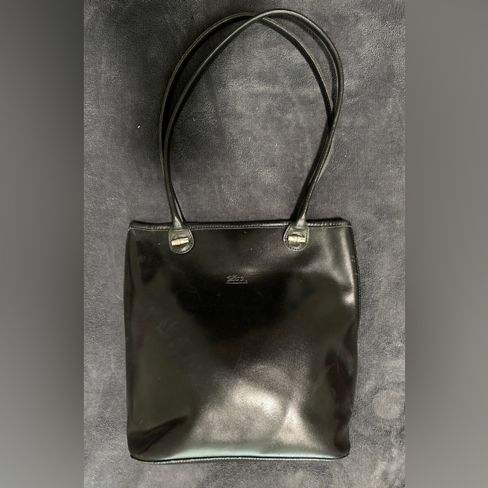 Longchamp Black Leather Shoulder Bag